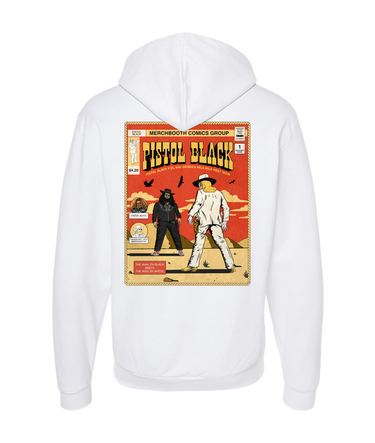 Pistol Black - Merchbooth Comics Group - White Zip Up Hoodie
