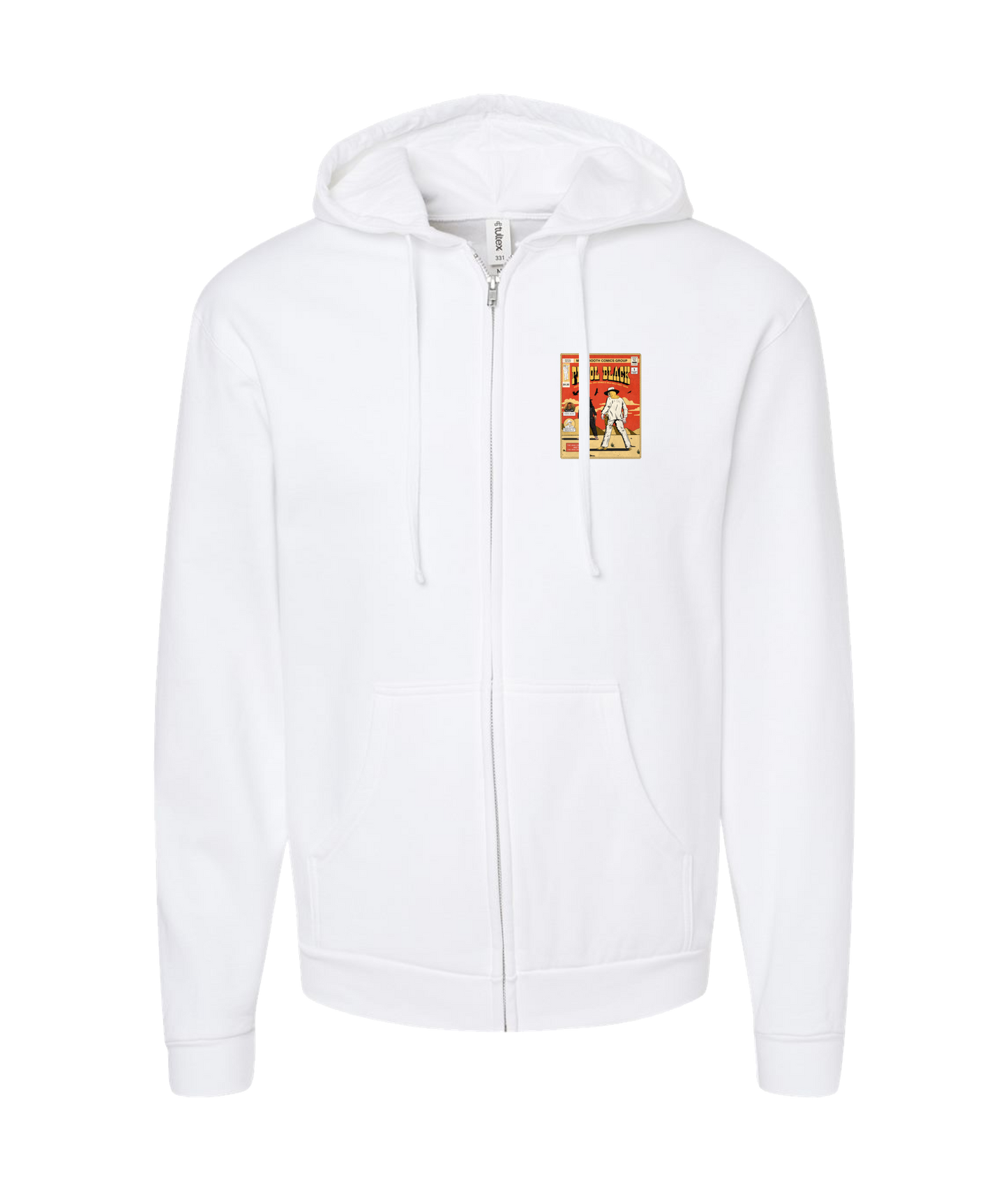 Pistol Black - Merchbooth Comics Group - White Zip Up Hoodie
