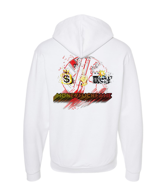 V-D2XTOP - MONEYFUCKFAME - White Zip Up Hoodie