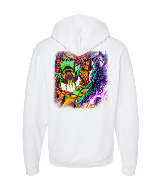 Dark Agenda - Colored Spider - White Zip Up Hoodie
