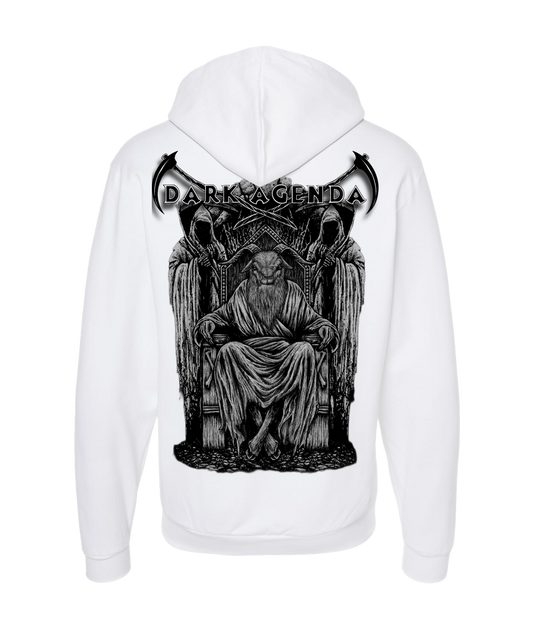 Dark Agenda - Goat Throne - White Zip Up Hoodie