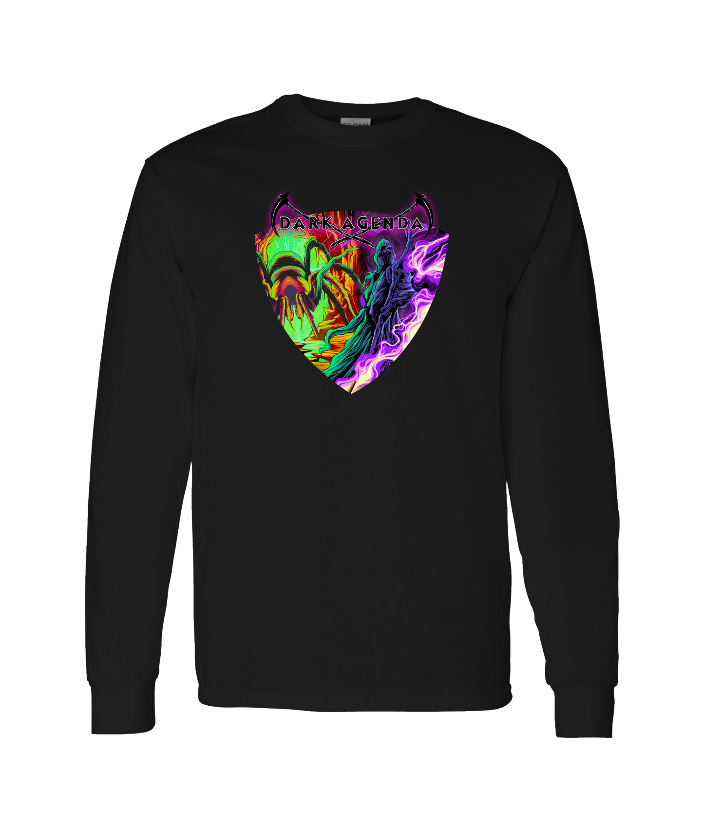 Dark Agenda - Colored Logo - Black Long Sleeve T