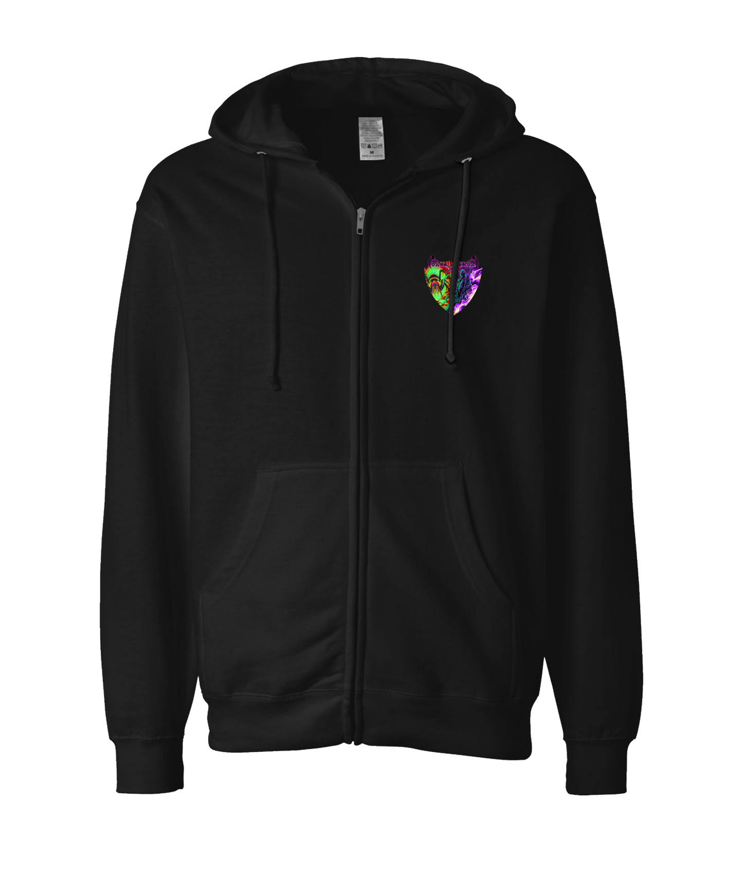 Dark Agenda - Colored Logo - Black Zip Up Hoodie