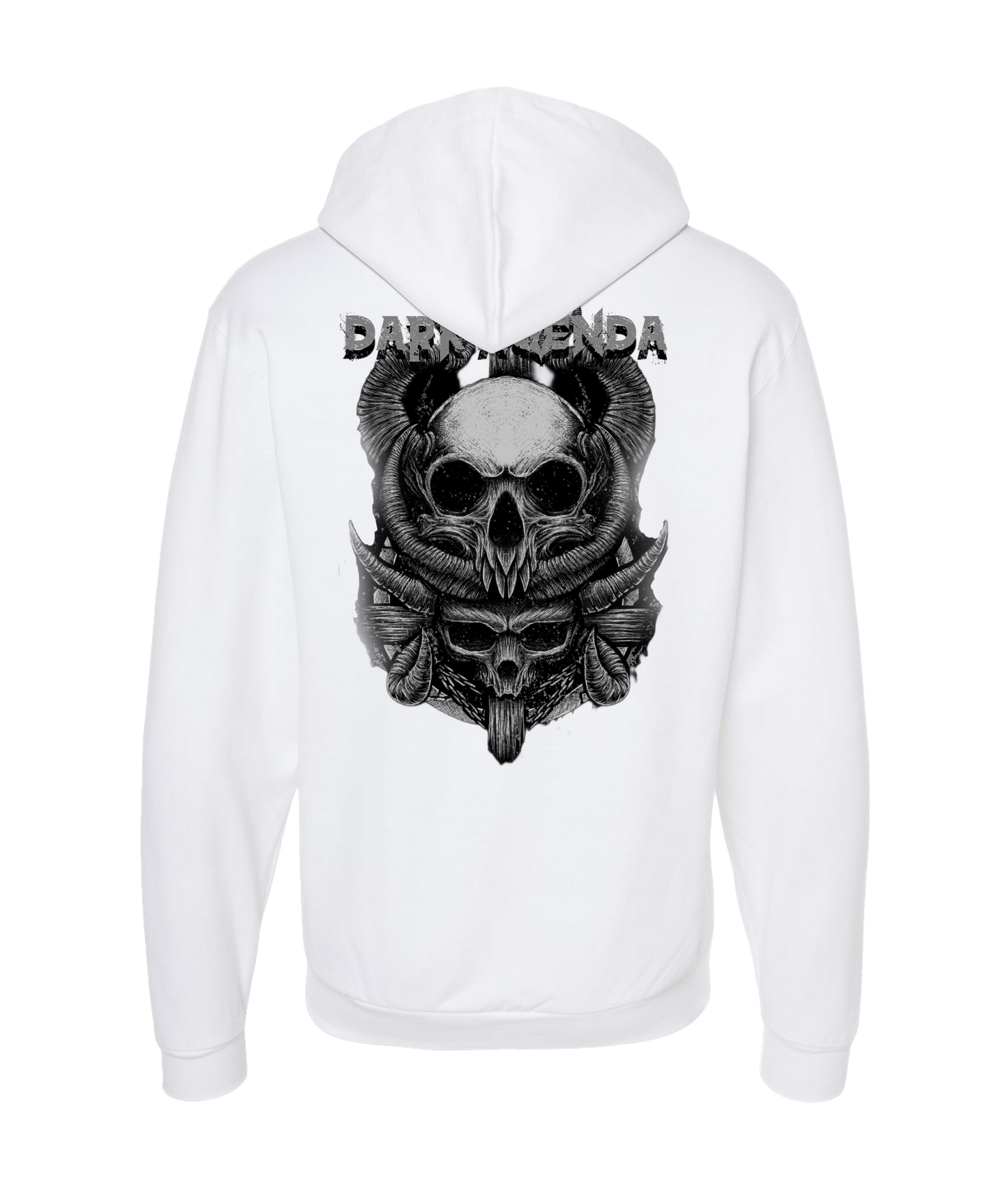 Dark Agenda - Double - White Zip Up Hoodie
