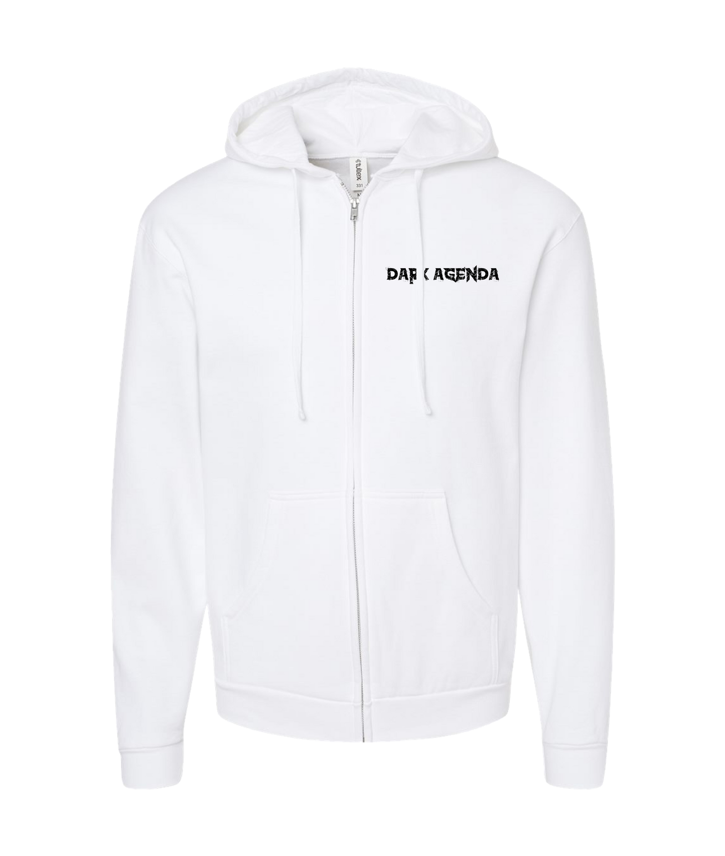 Dark Agenda - Double - White Zip Up Hoodie
