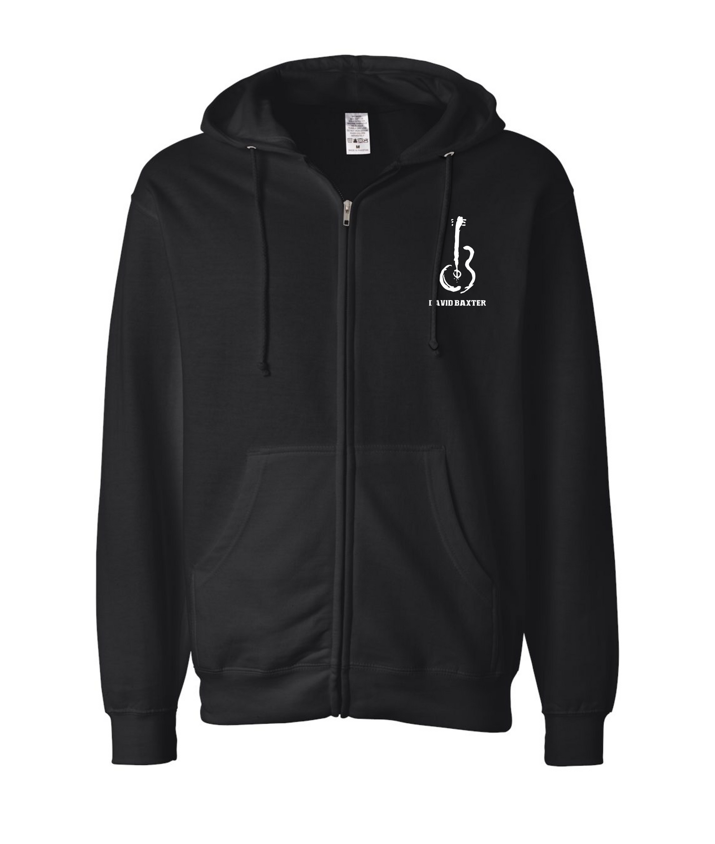 David Wayne Baxter - Guitar Logo - Black Zip Hoodie