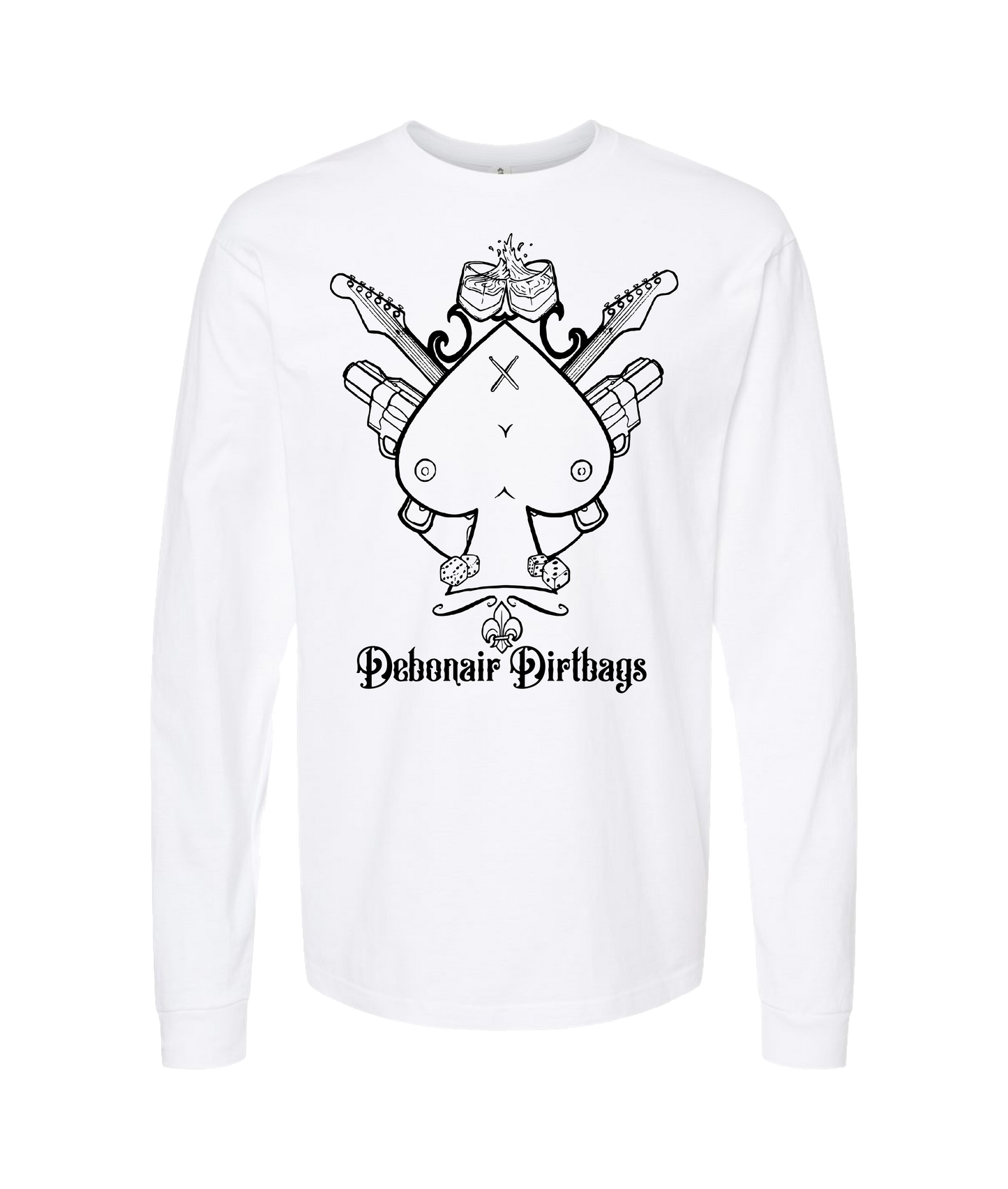 Debonair Dirtbags - Bubon Logo - White Long Sleeve T