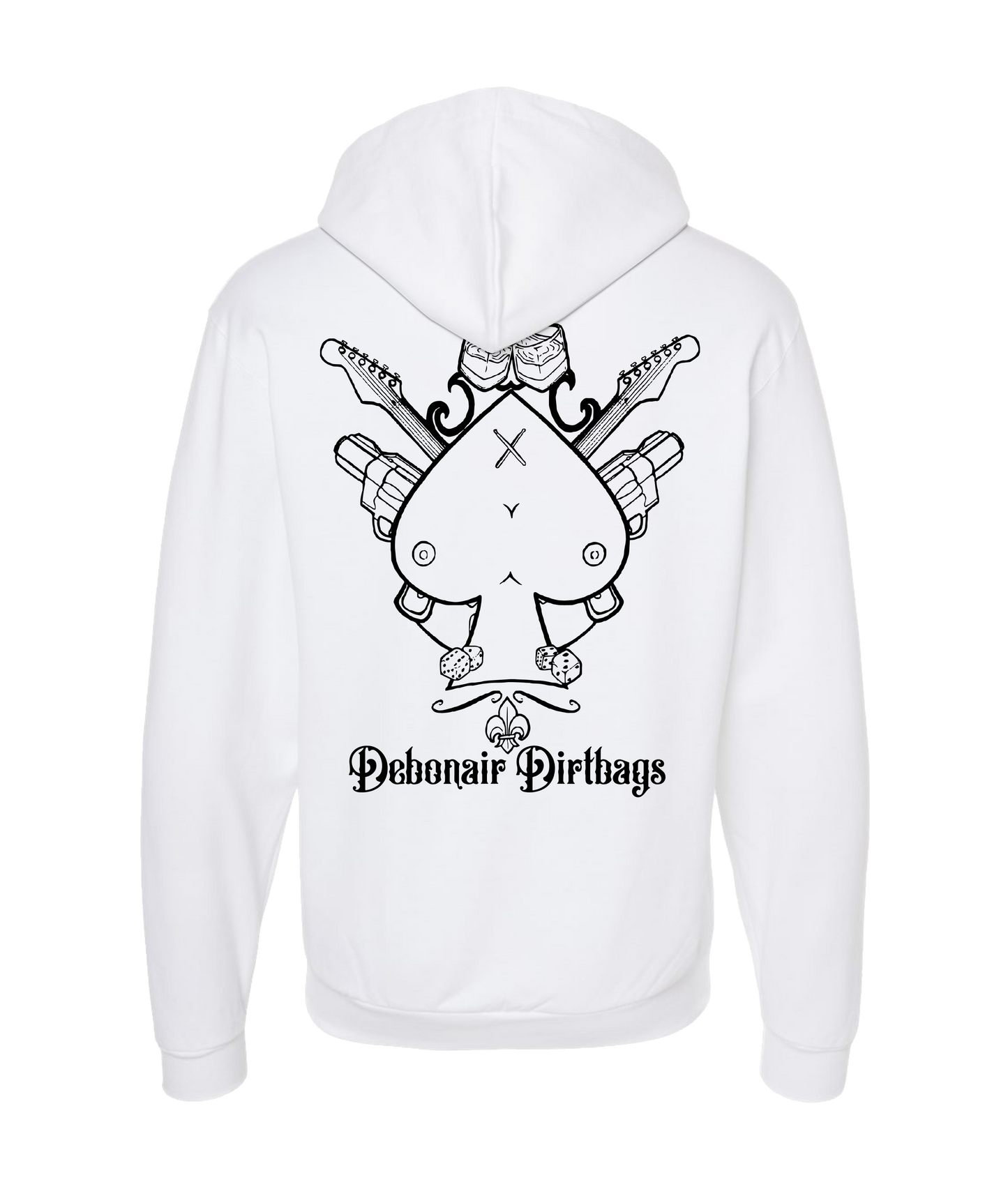 Debonair Dirtbags - Bubon Logo - White Zip Up Hoodie