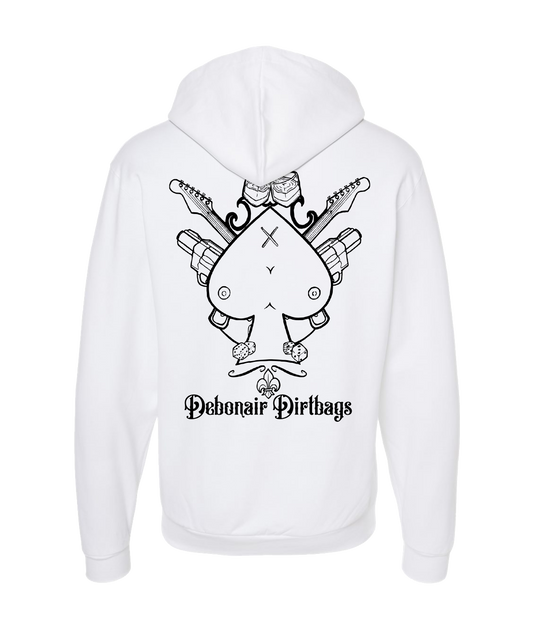 Debonair Dirtbags - Bubon Logo - White Zip Up Hoodie