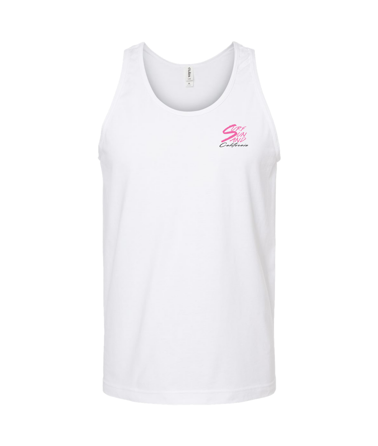 Dugz Shirtz - Surf, Sun, And California - White Tank Top