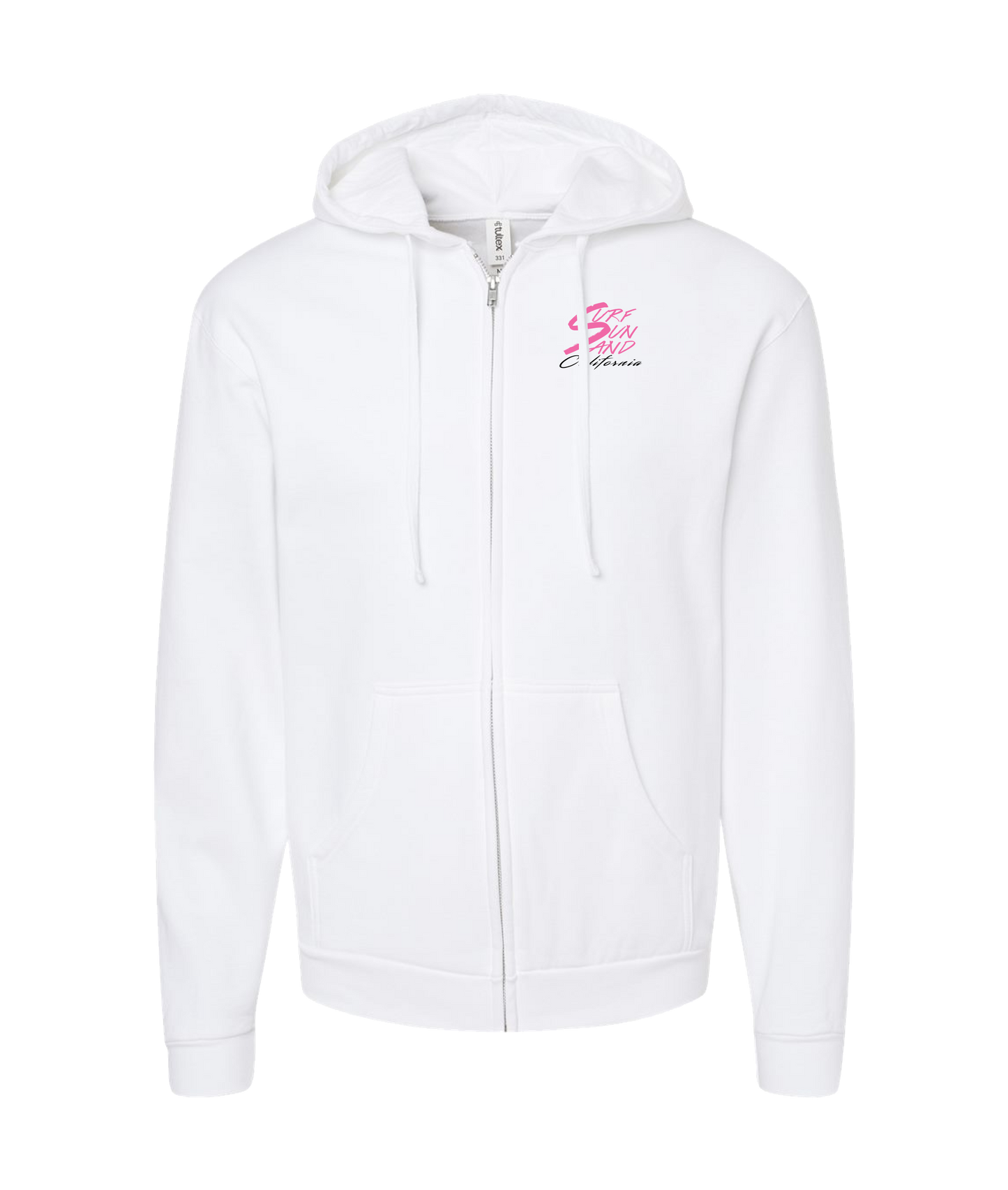 Dugz Shirtz - Surf, Sun, And California - White Zip Up Hoodie