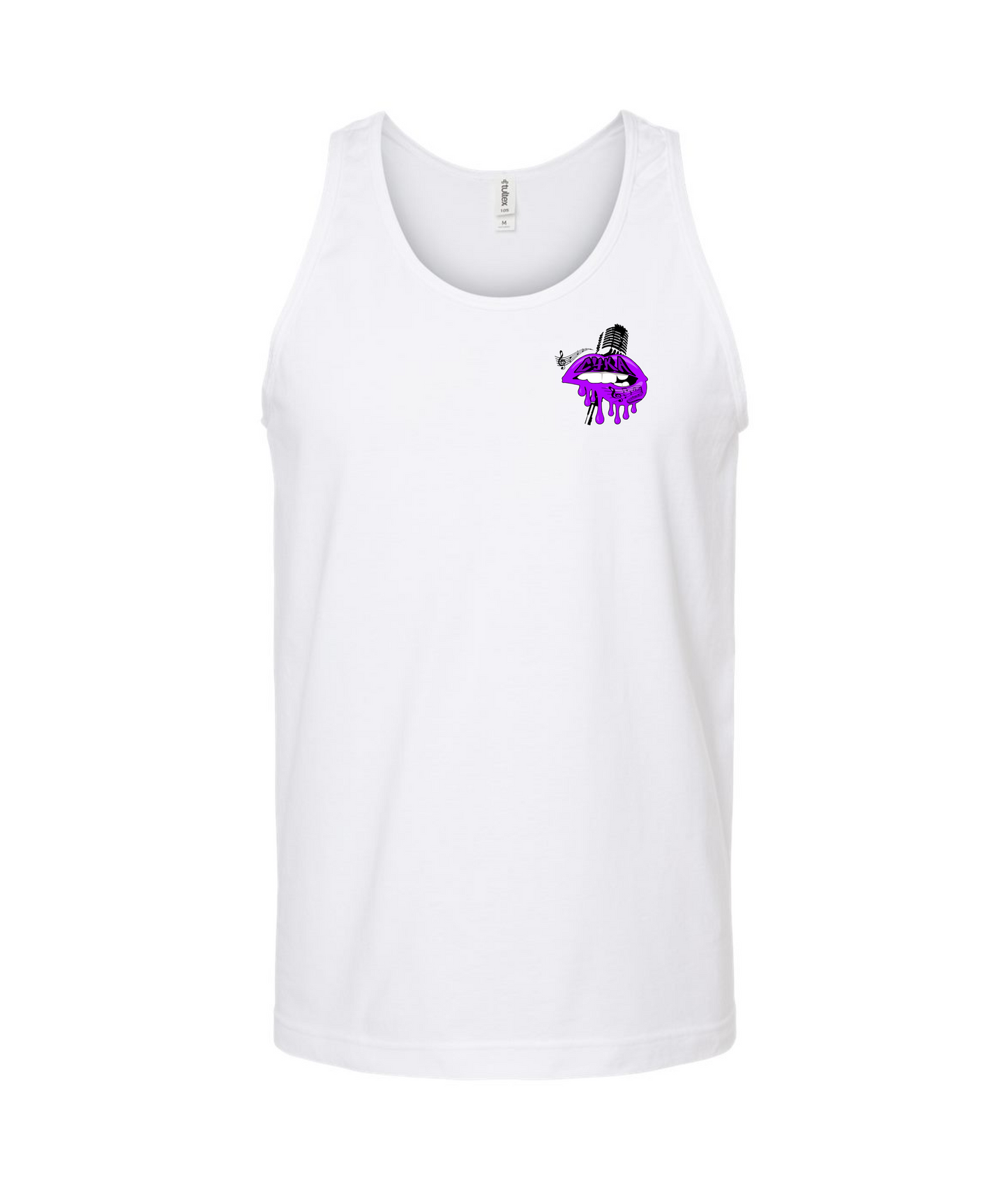 DJ Cyka - Purple Lips - White Tank Top