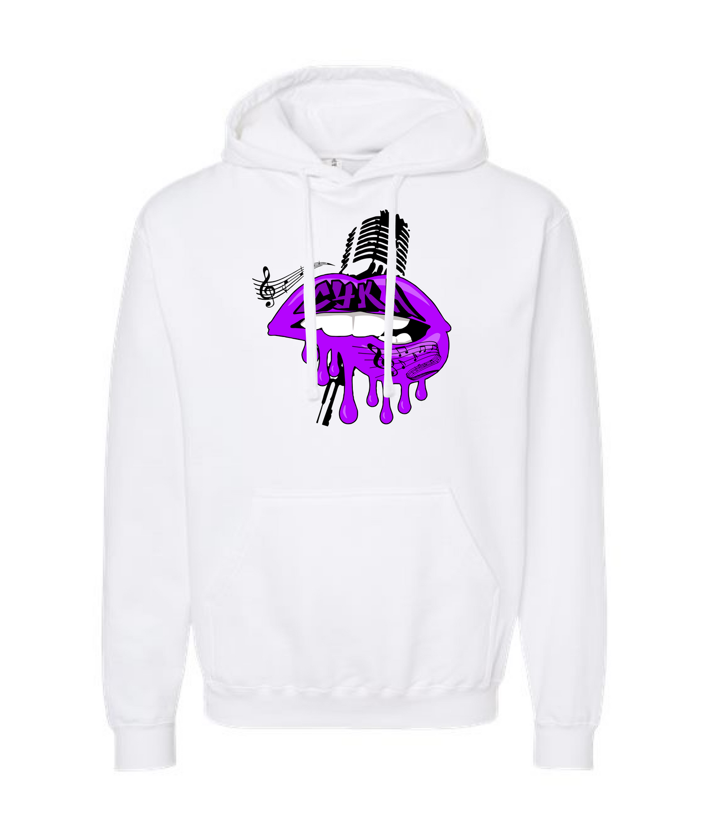 DJ Cyka - Purple Lips - White Hoodie