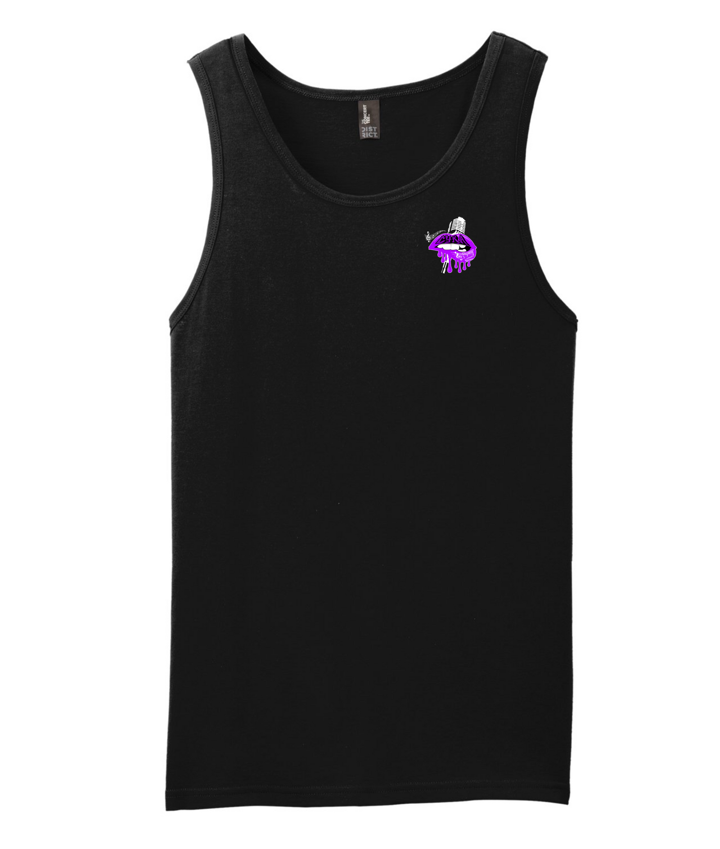 DJ Cyka - Purple Lips - Black Tank Top