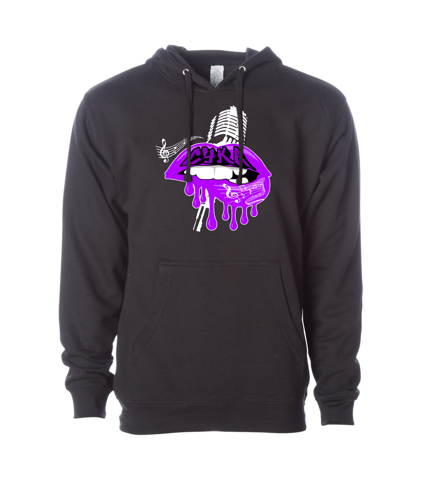 DJ Cyka - Purple Lips - Black Hoodie