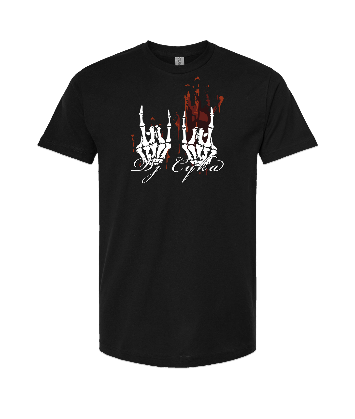DJ Cyka - Skeleton Horns - Black T-Shirt