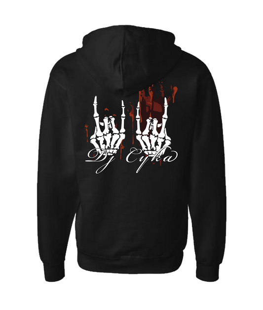 DJ Cyka - Skeleton Horns - Black Zip Hoodie