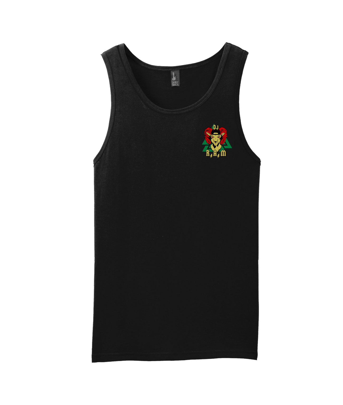 DJ R.A.M - Logo Green - Black Tank Top