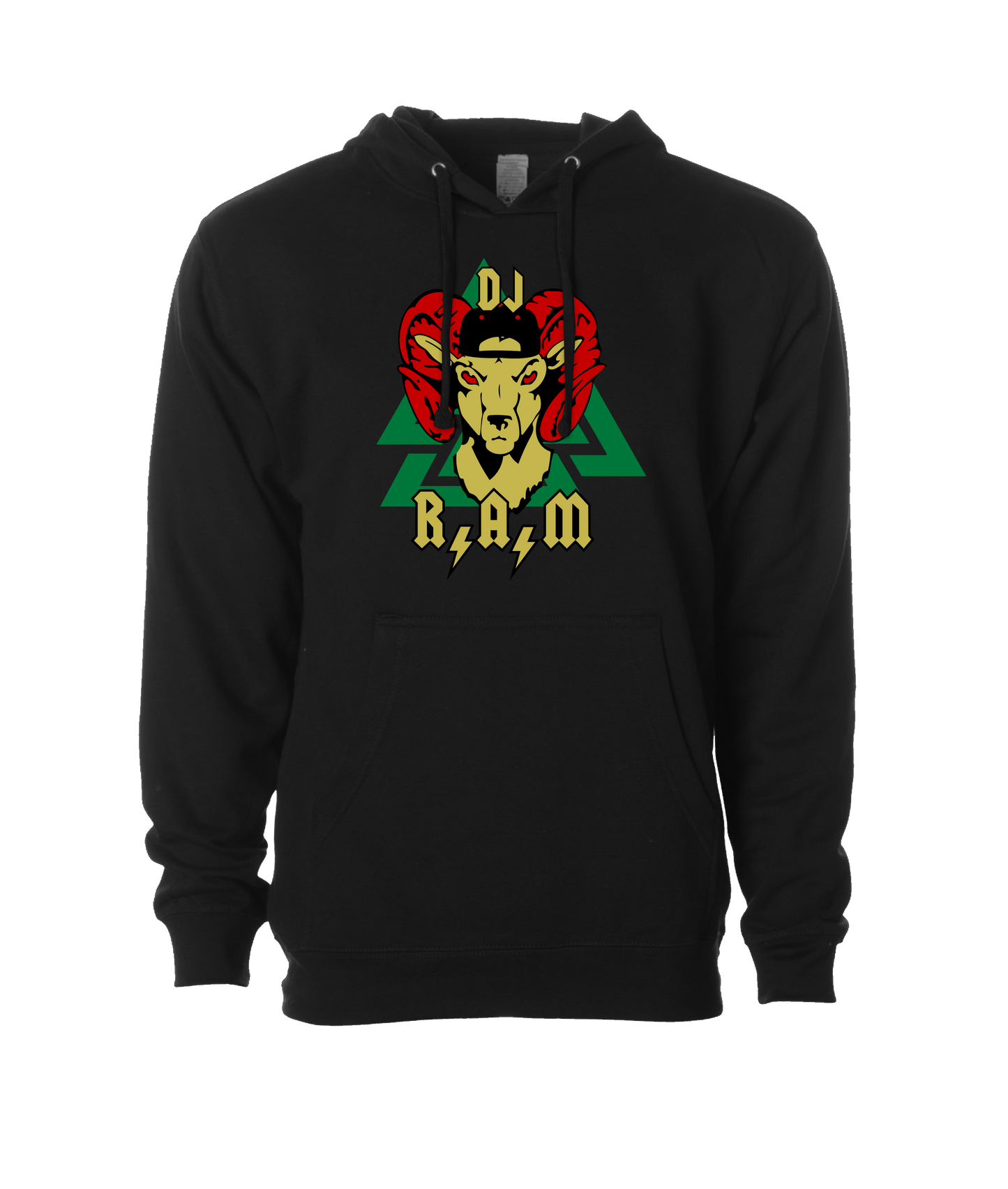 DJ R.A.M - Logo Green - Black Hoodie