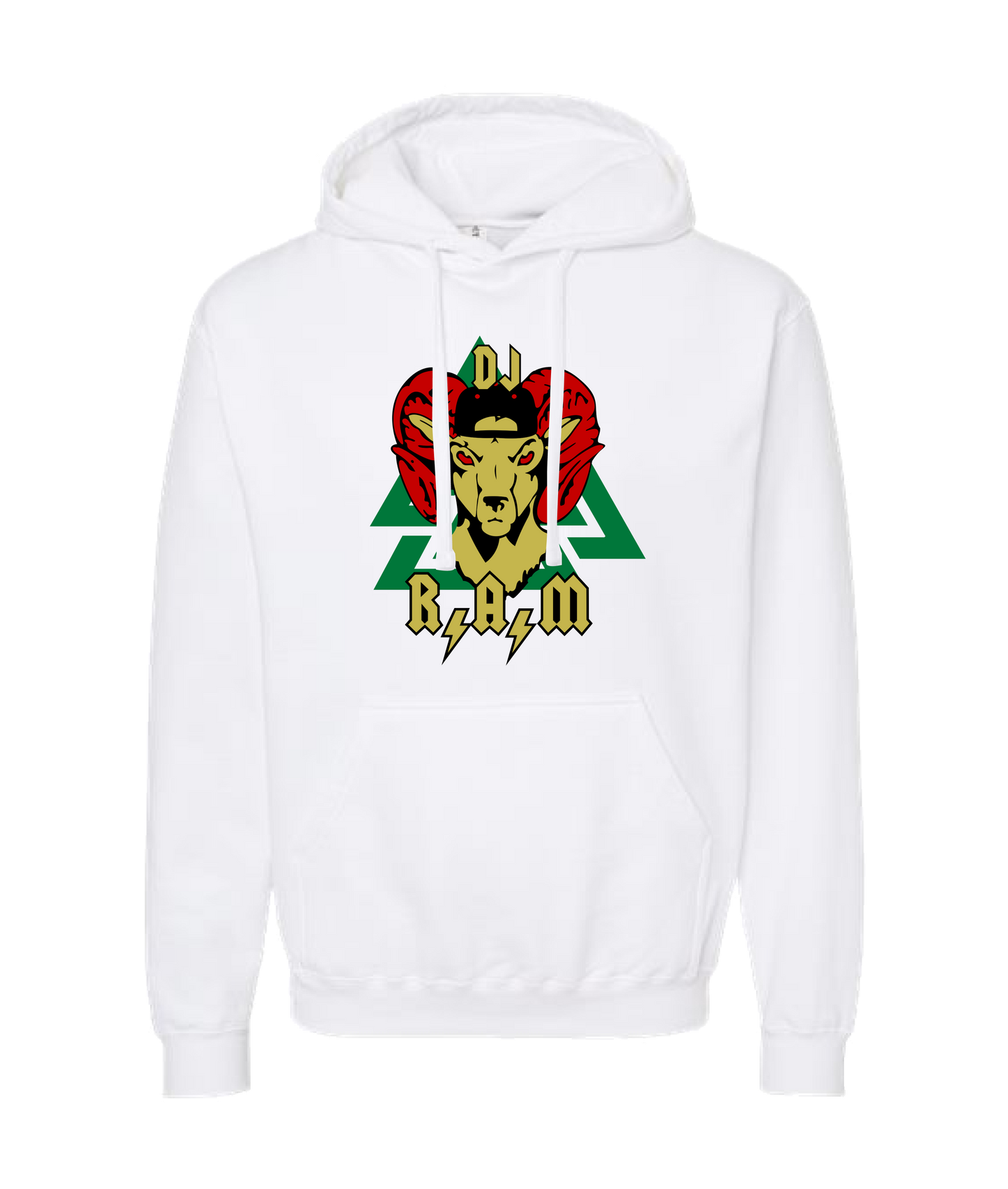 DJ R.A.M - Logo Green - White Hoodie