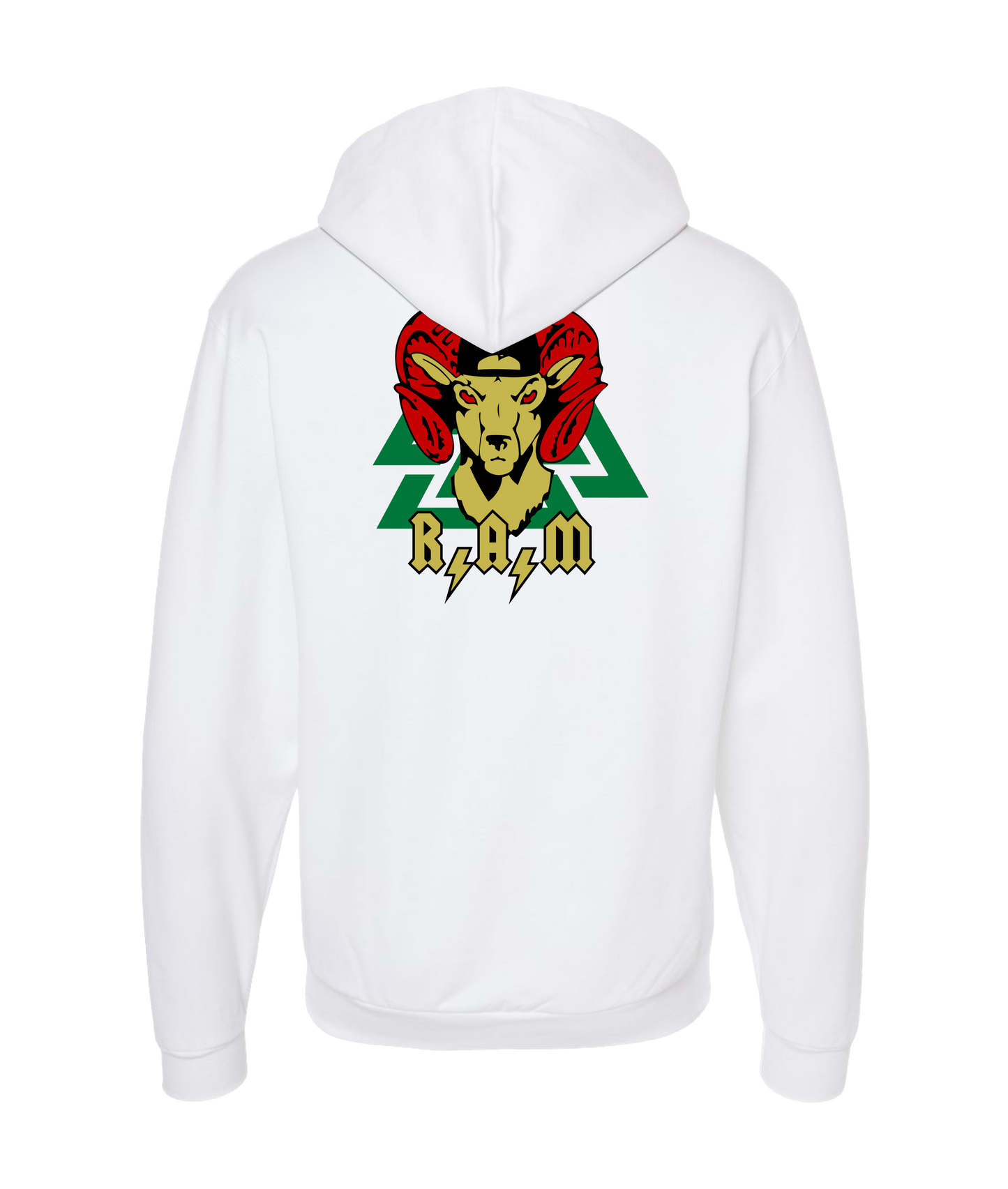 DJ R.A.M - Logo Green - White Zip Up Hoodie