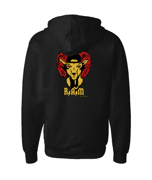 DJ R.A.M - Logo - Black Zip Up Hoodie