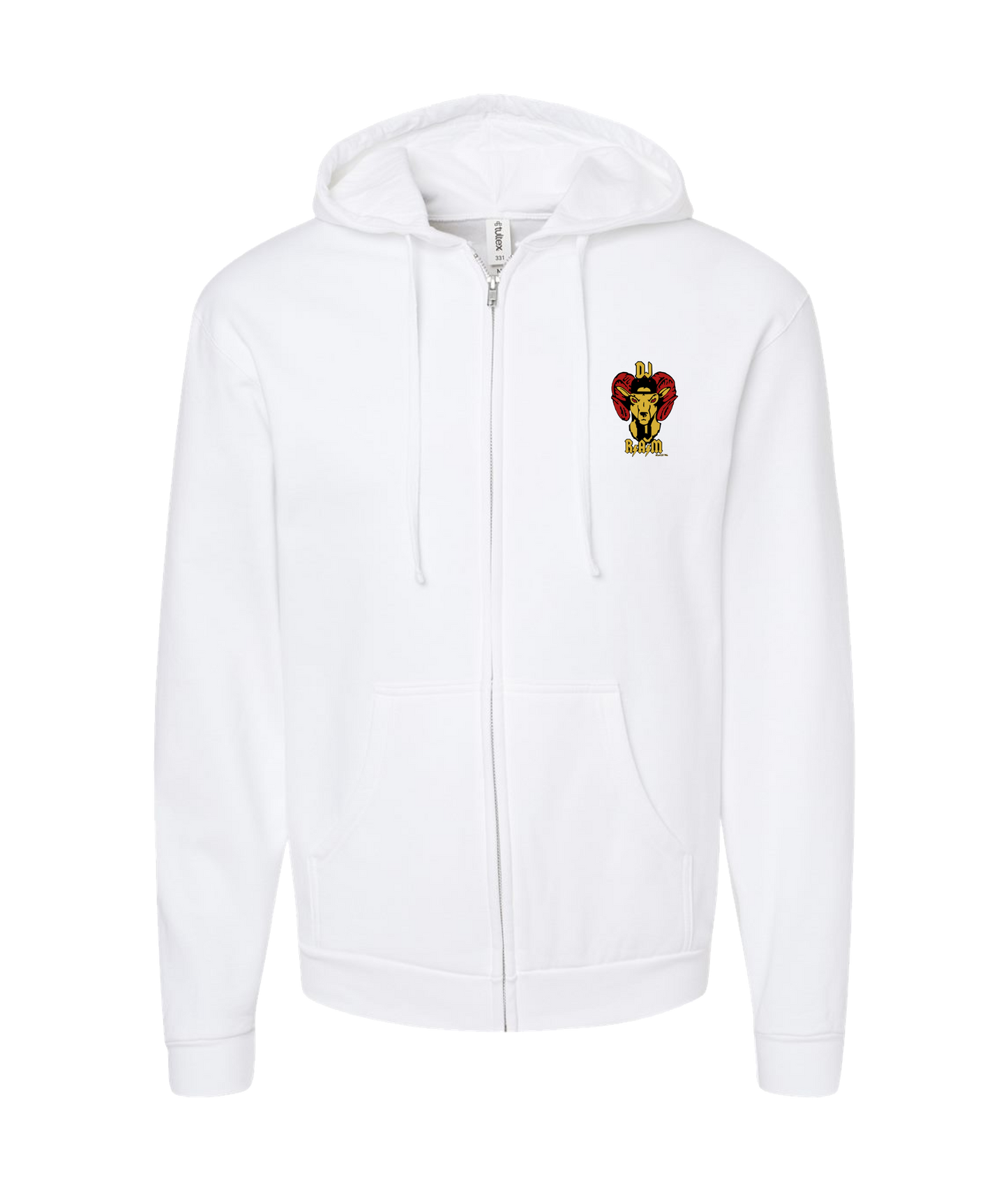 DJ R.A.M - Logo - White Zip Up Hoodie