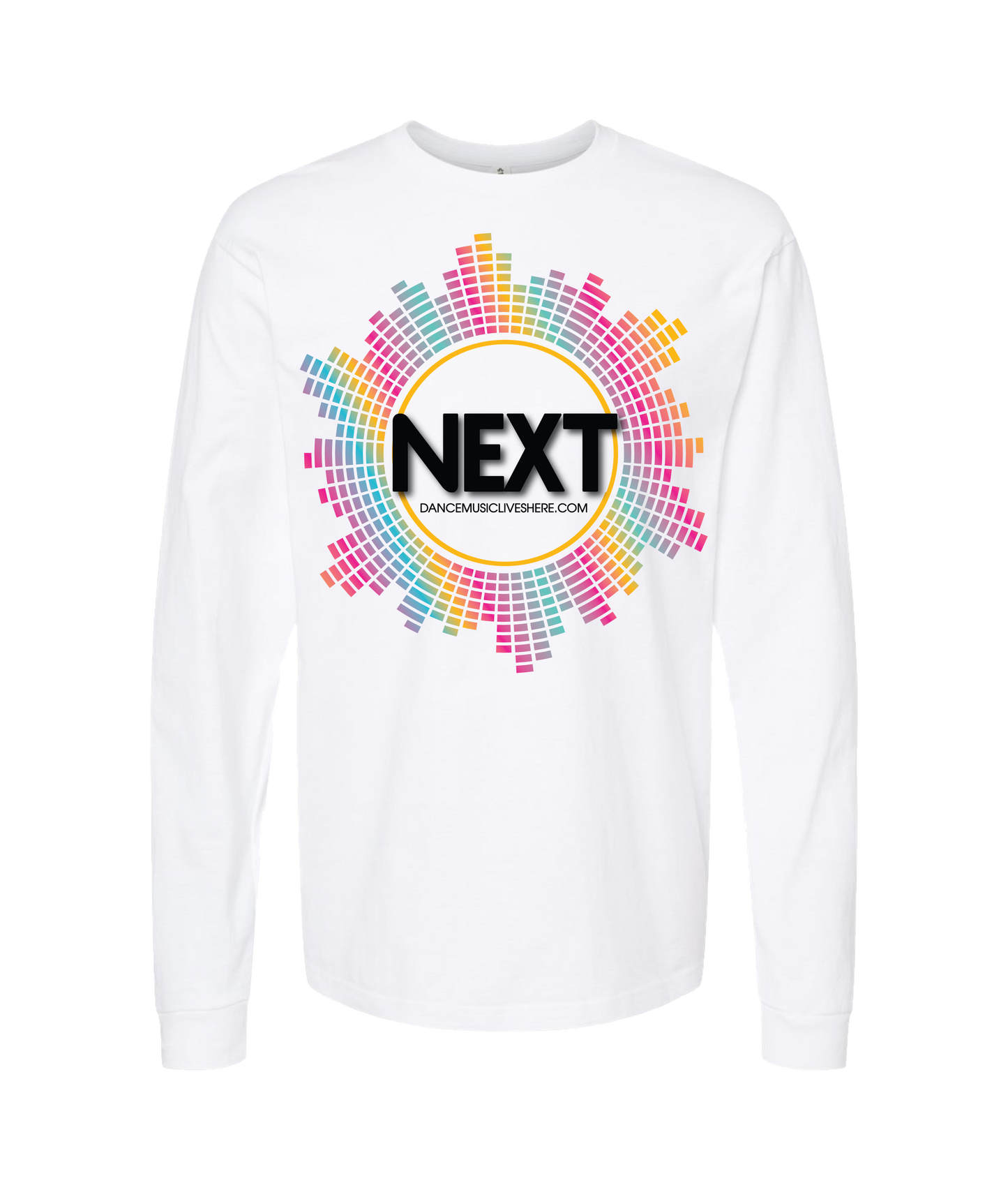 DanceMusicLiveshere.com - NEXT - White Long Sleeve T