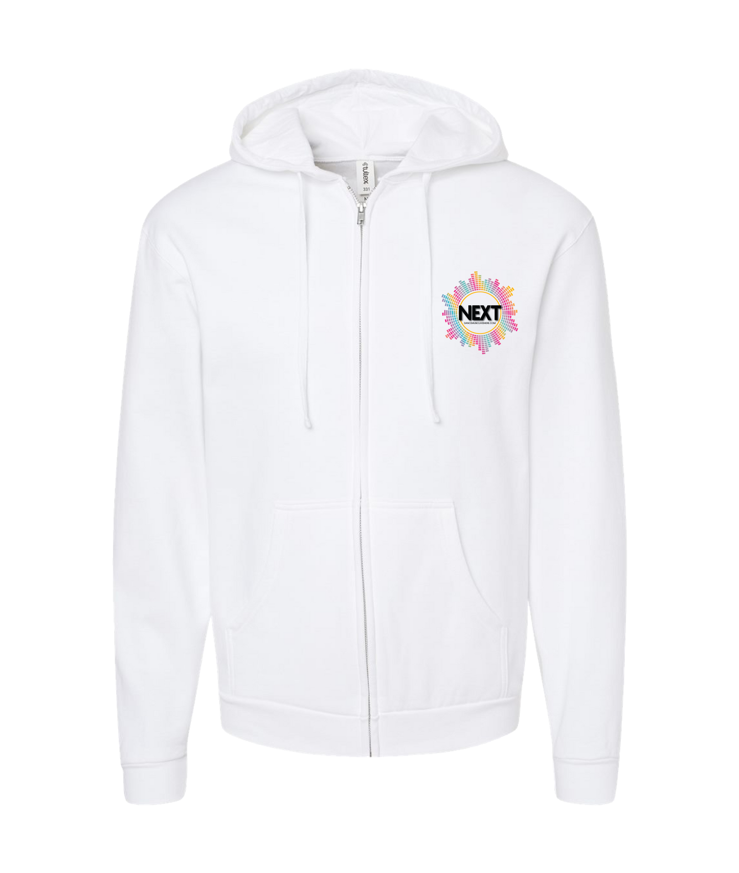 DanceMusicLiveshere.com - NEXT - White Zip Up Hoodie