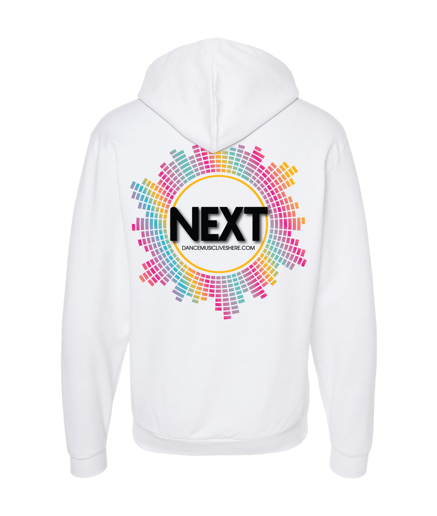 DanceMusicLiveshere.com - NEXT - White Zip Up Hoodie