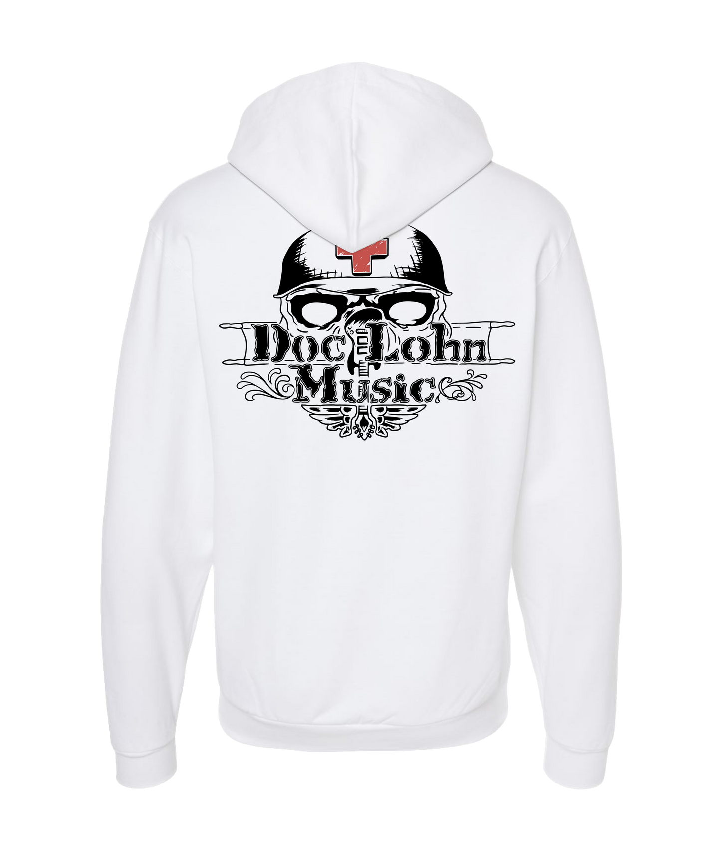 Doc Lohn Music - Music is Healing - White Zip Up Hoodie