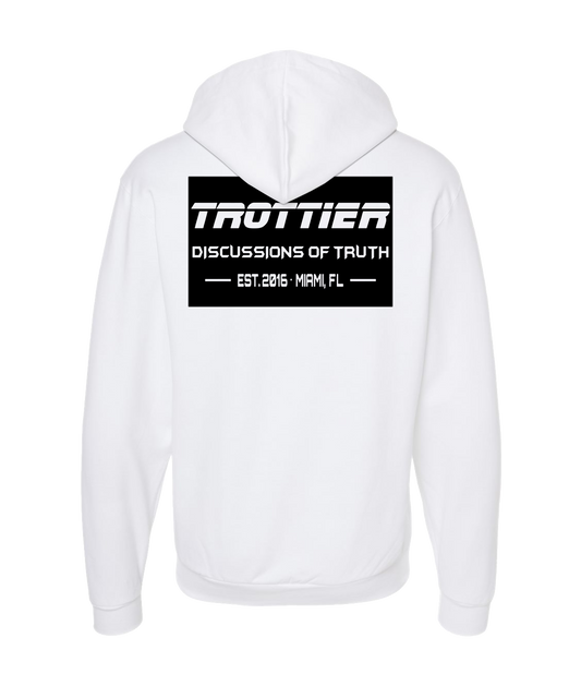 Discussions of Truth - TROTTIER - White Zip Up Hoodie