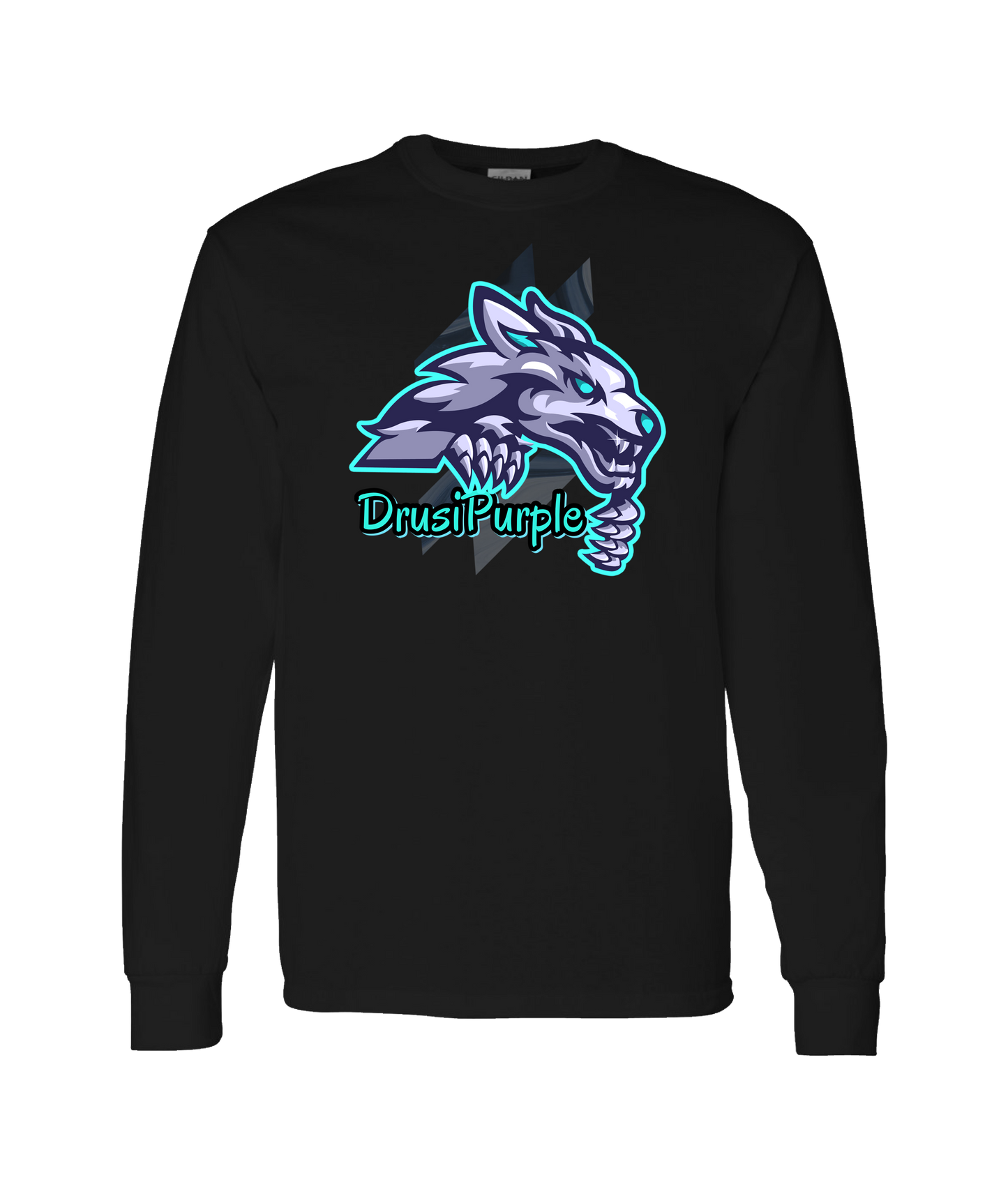 DrusiPurple - Logo 1 - Black Long Sleeve T