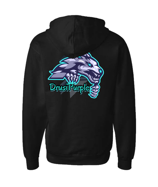 DrusiPurple - Logo 1 - Black Zip Up Hoodie