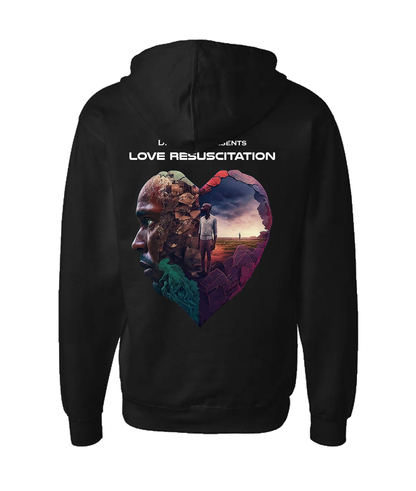 Dramatiq - LOVE RESUSCITATION LOGO 1 - Black Zip Up Hoodie