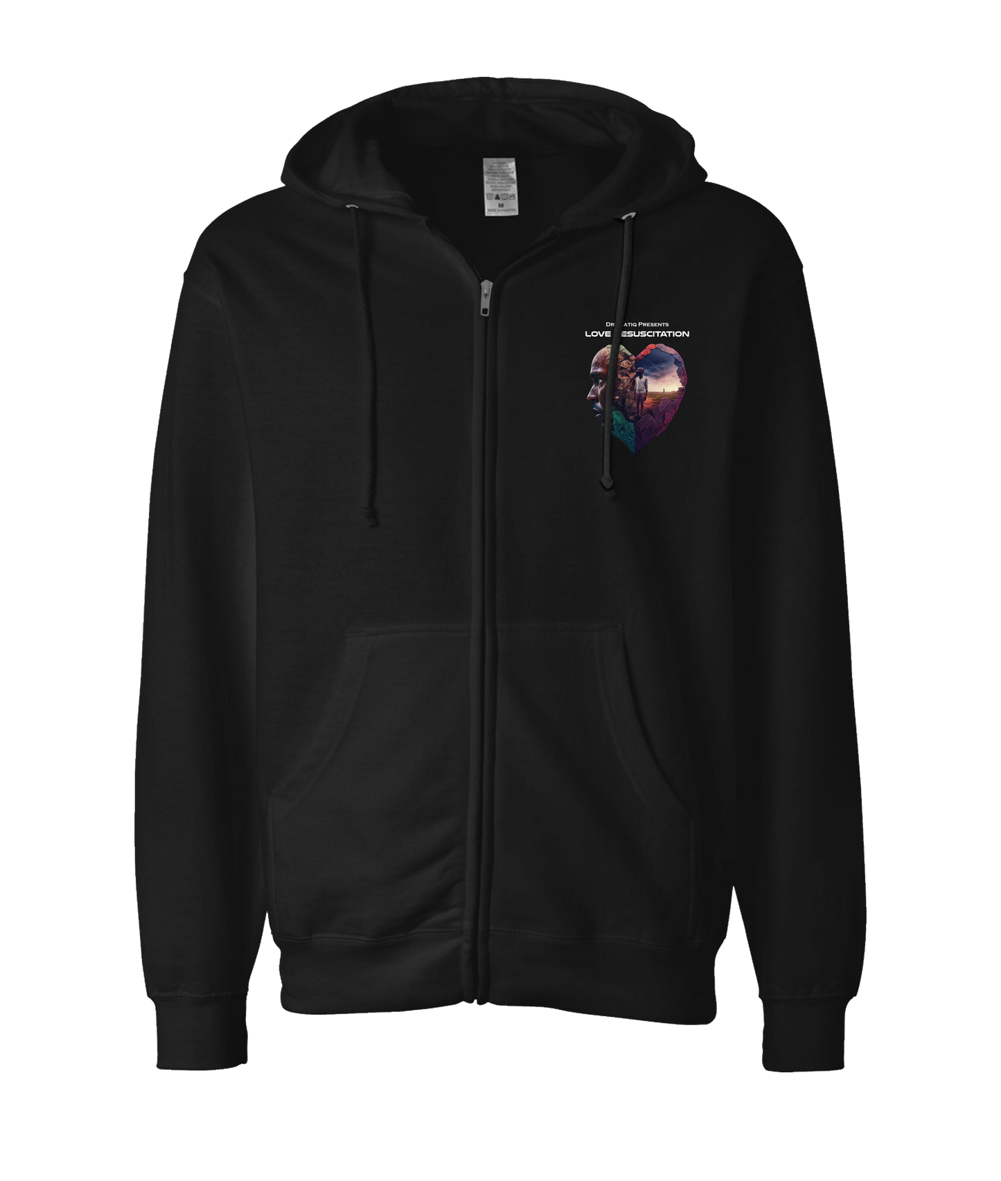 Dramatiq - LOVE RESUSCITATION LOGO 1 - Black Zip Up Hoodie