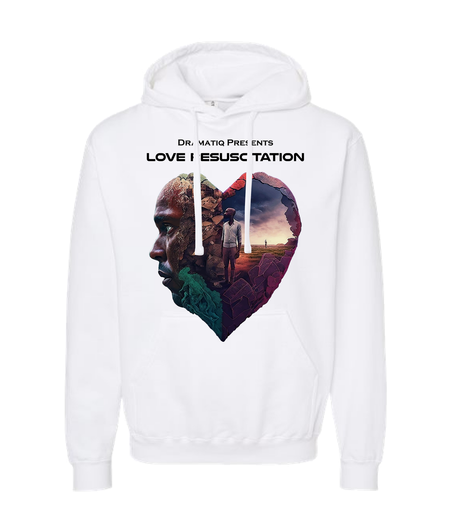 Dramatiq - LOVE RESUSCITATION LOGO 1 - White Hoodie