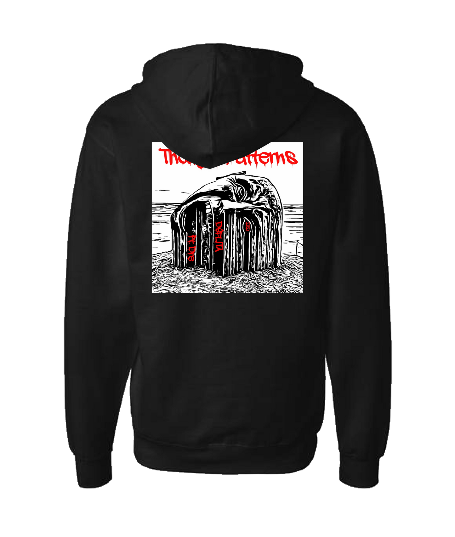 Dsplita - Thought Patterns - Black Zip Up Hoodie