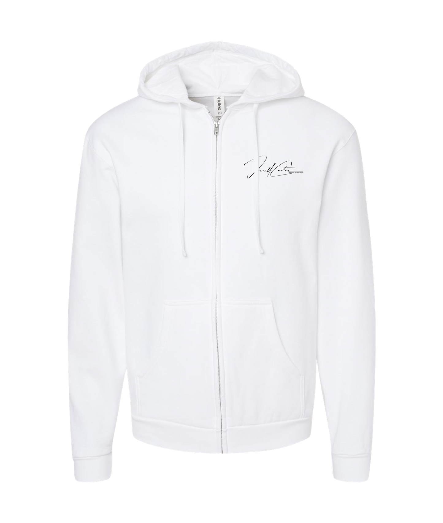 Dsplita - Black Text - White Zip Up Hoodie