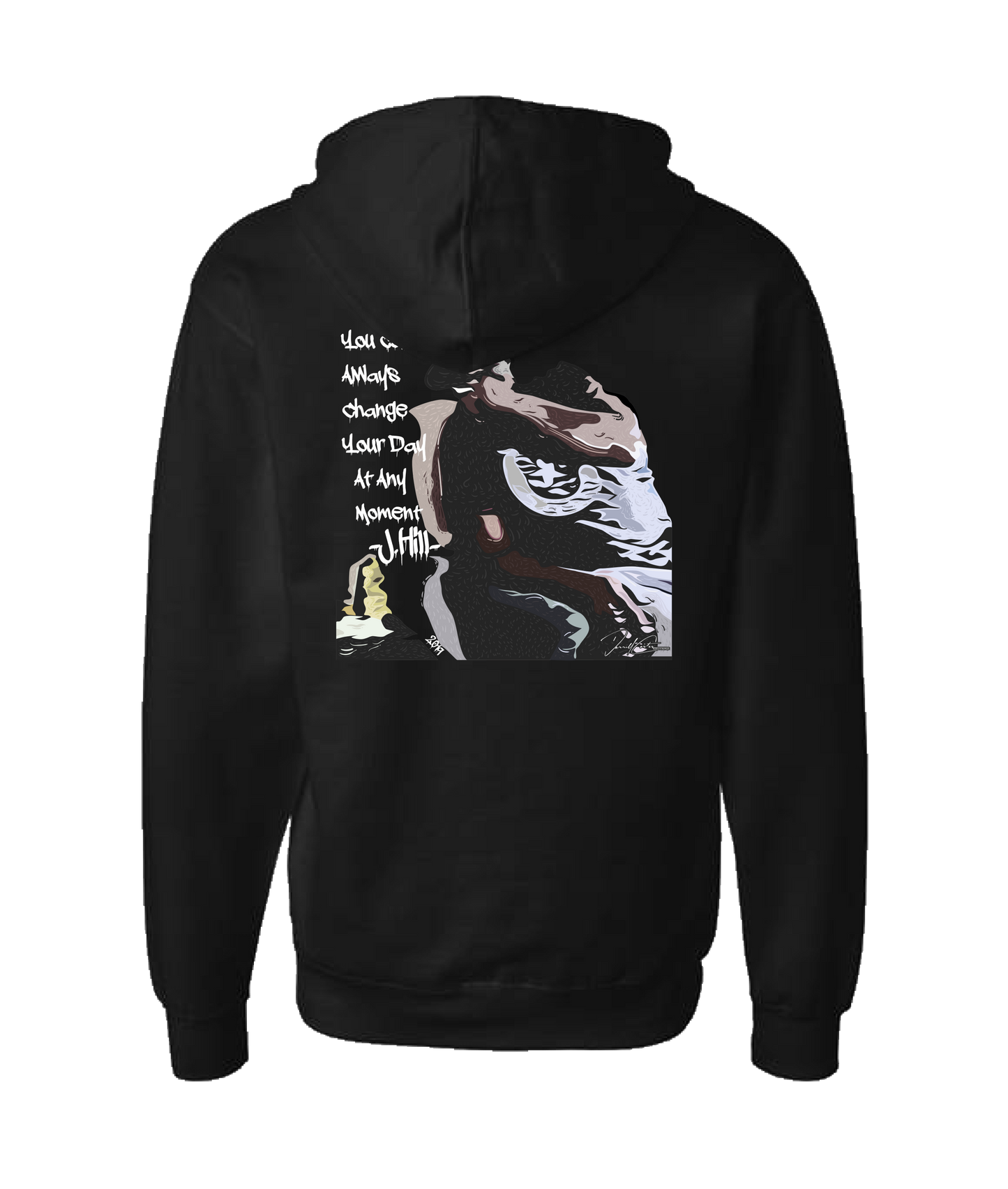 Dsplita - Change Your Day - Black Zip Up Hoodie