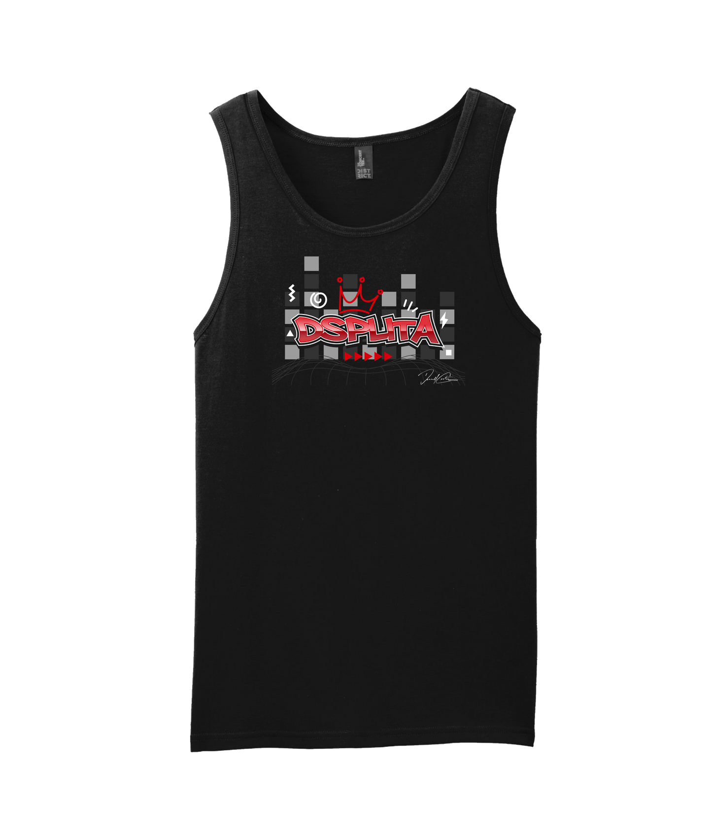 Dsplita - Checkers - Black Tank Top