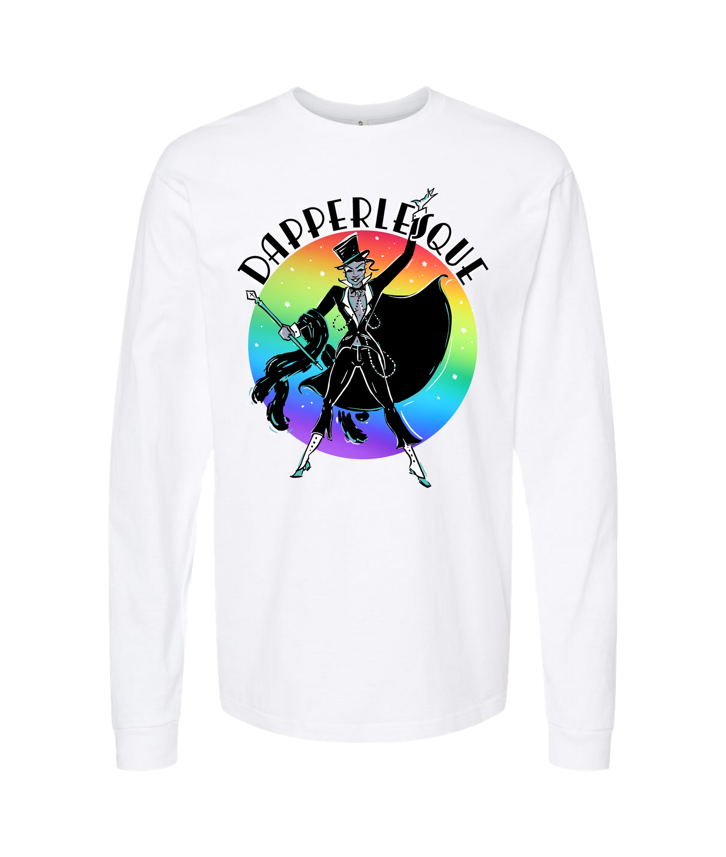 Dapperlesque - Logo - White Long Sleeve T