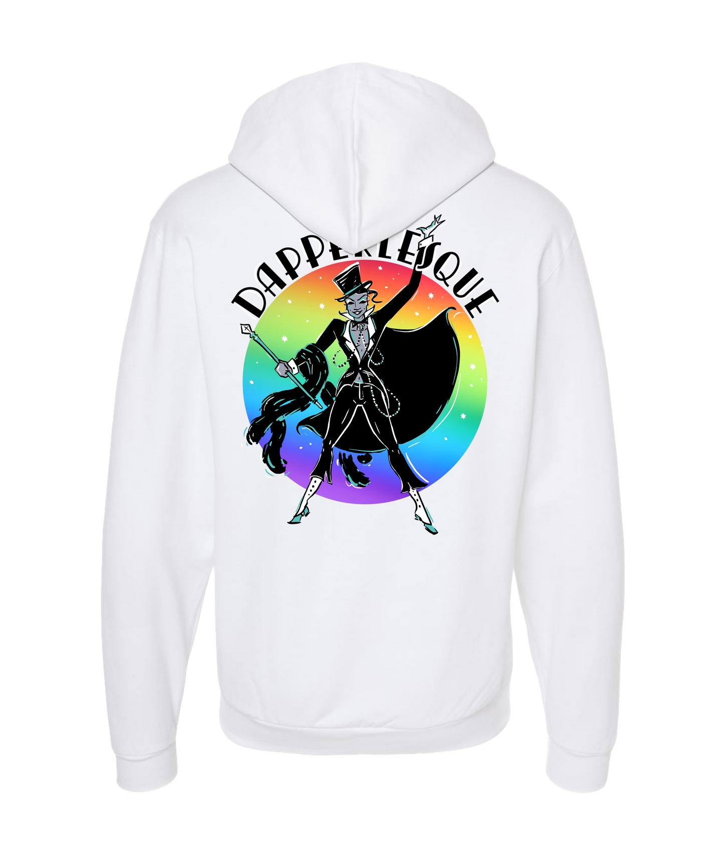 Dapperlesque - Logo - White Zip Up Hoodie