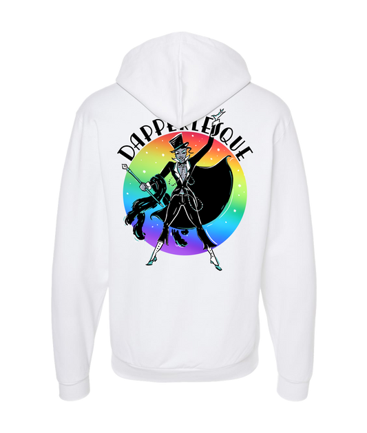 Dapperlesque - Logo - White Zip Up Hoodie