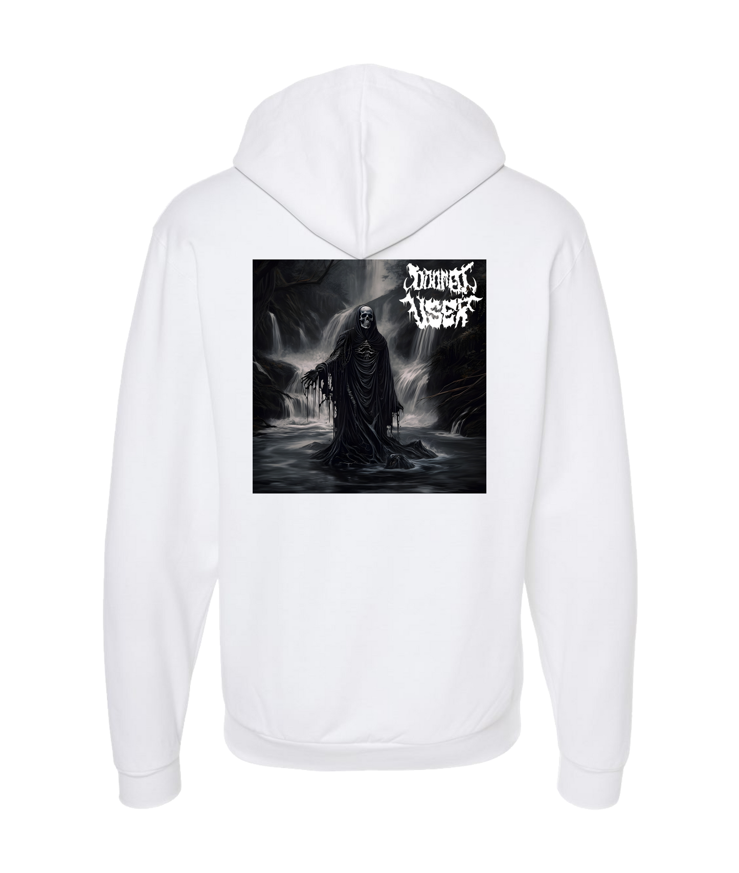 Doomed User - Cryptic Tomb - White Zip Up Hoodie