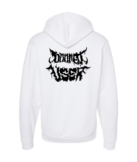 Doomed User - Logo 2 - White Zip Up Hoodie