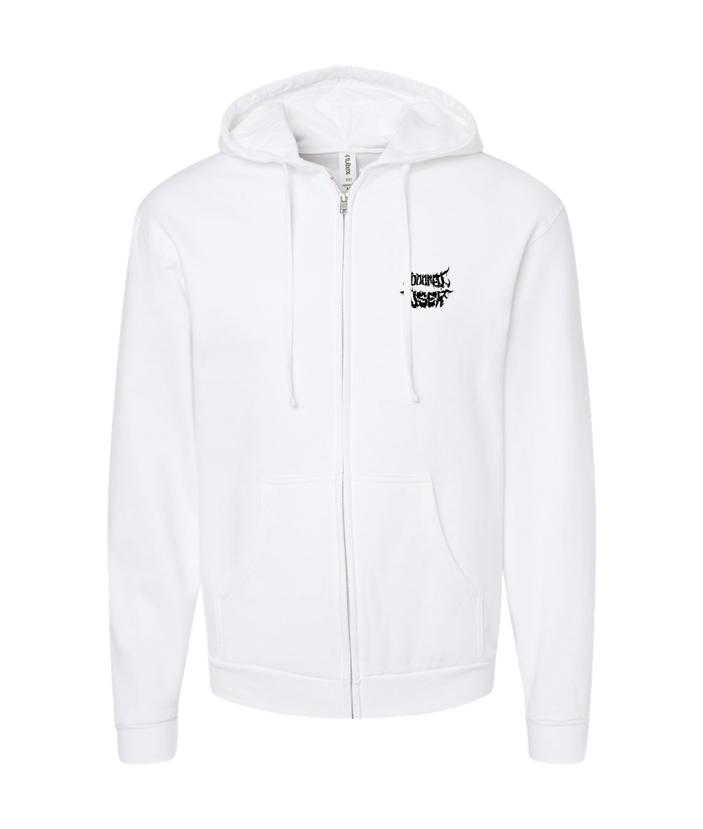 Doomed User - Logo 2 - White Zip Up Hoodie