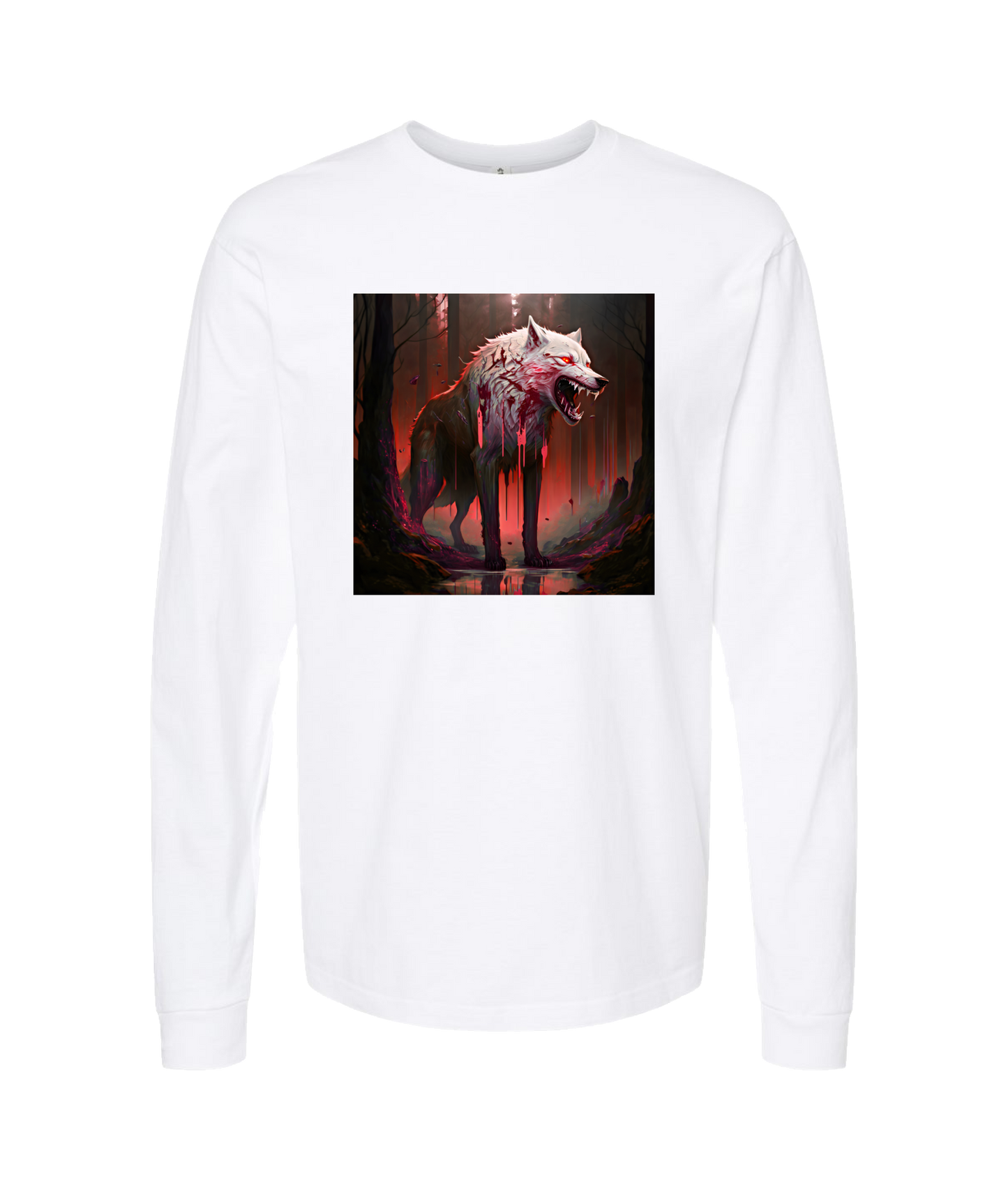 Doomed User - Wolf Woods - White Long Sleeve T