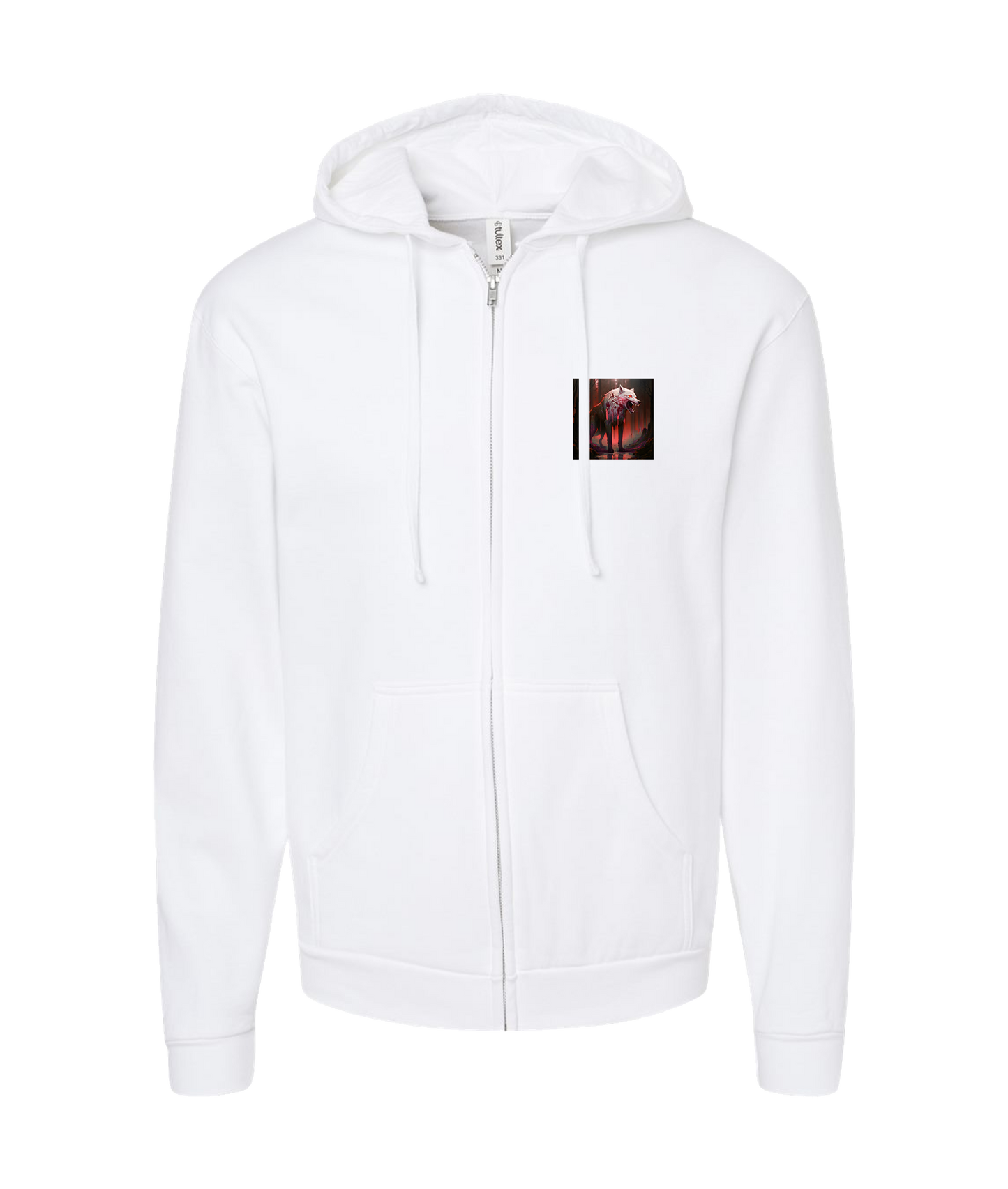 Doomed User - Wolf Woods - White Zip Up Hoodie