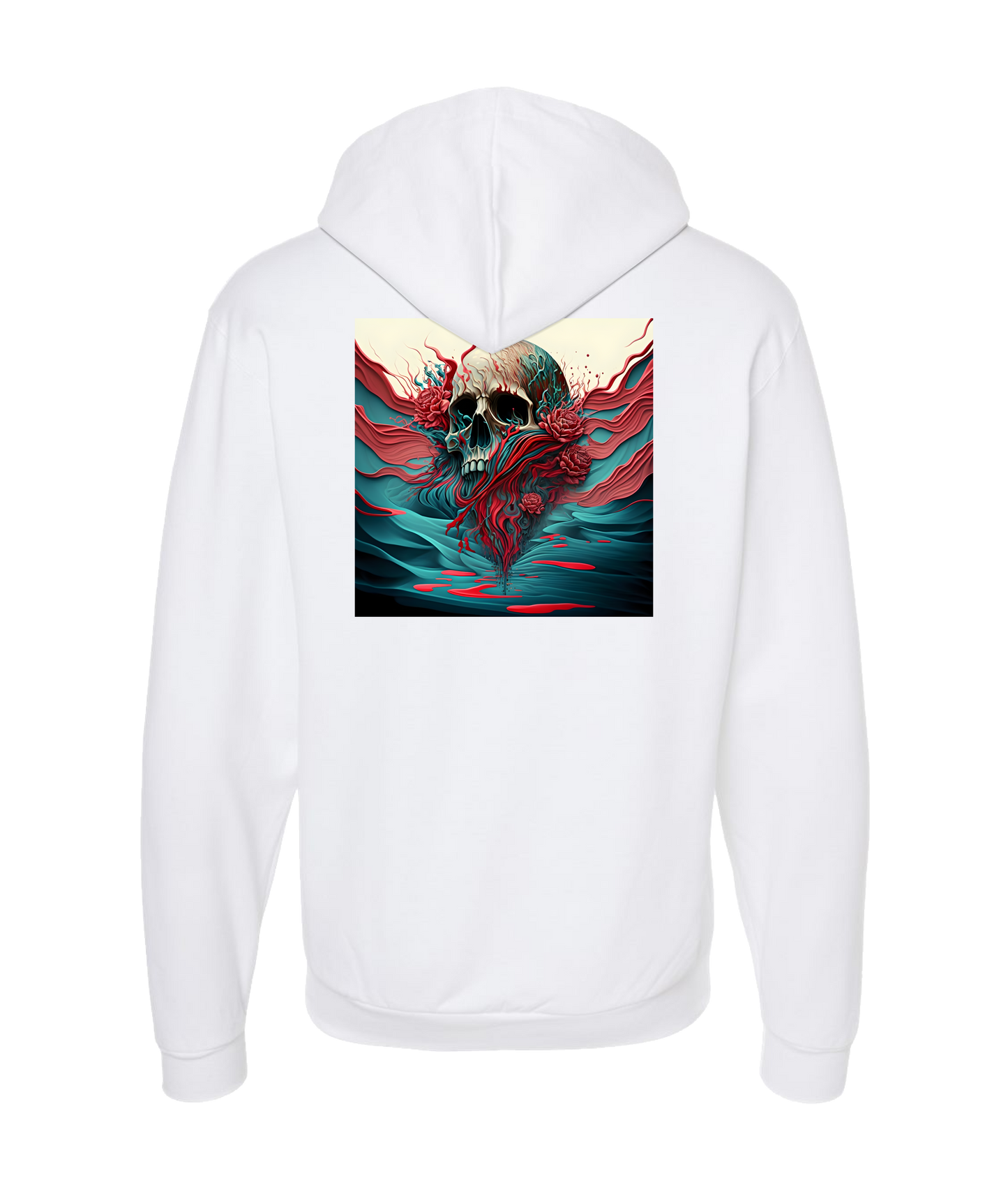 Doomed User - Burstskull - White Zip Up Hoodie